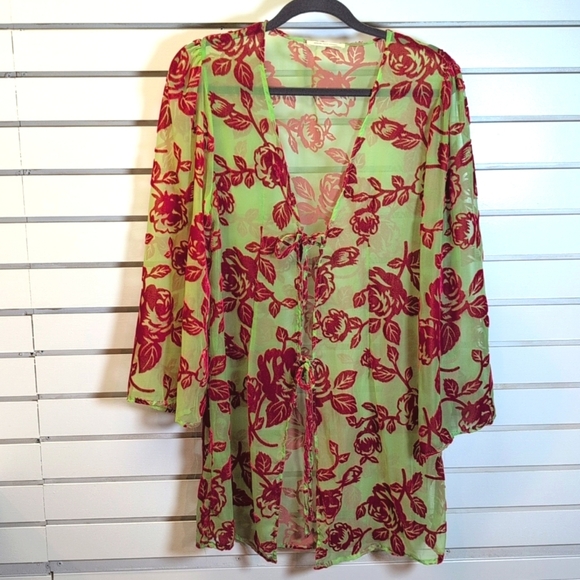 Urban Outfitters Fiona Burnout Kimono - One Size - Picture 4 of 9